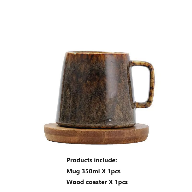 Wabi-Sabi Couple Mugs Ash-Glazed Tea Set
