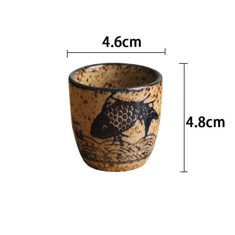 Antique White Ceramic Edo-Style Sake Set