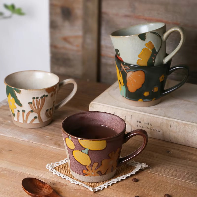 Hand-Painted Rustic Underglaze Mug