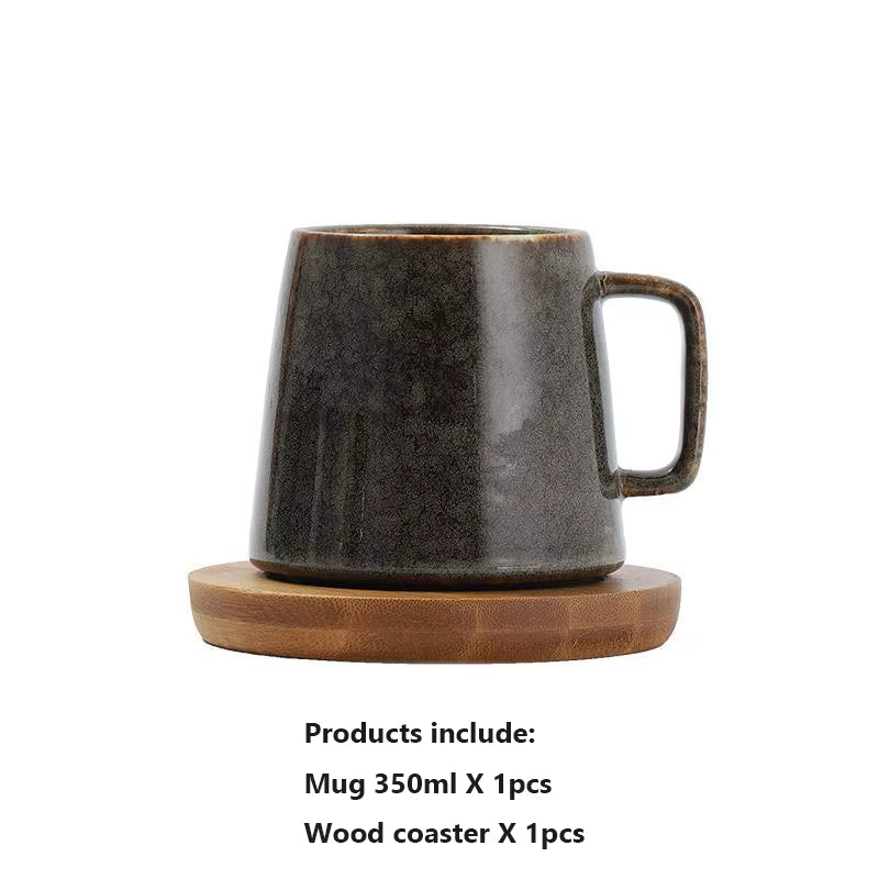 Wabi-Sabi Couple Mugs Ash-Glazed Tea Set