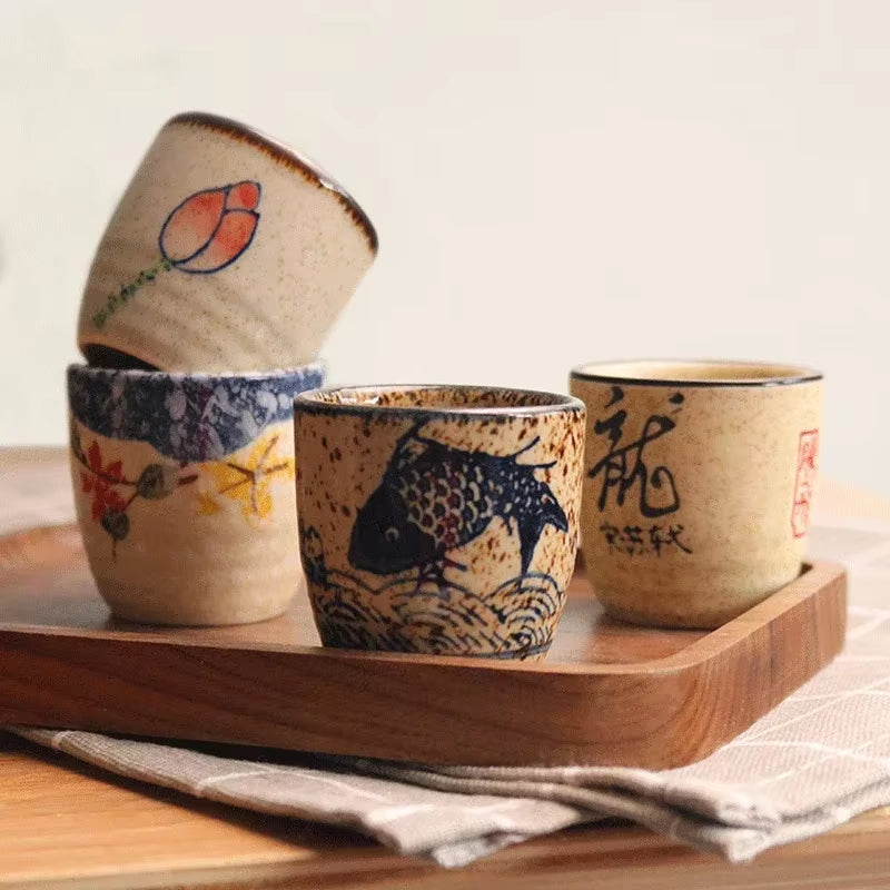 Antique White Ceramic Edo-Style Sake Set