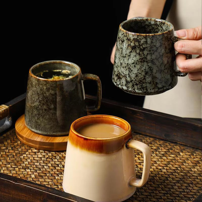 Wabi-Sabi Couple Mugs Ash-Glazed Tea Set
