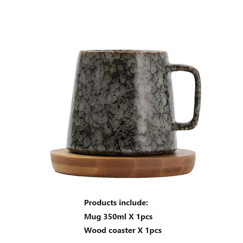 Wabi-Sabi Couple Mugs Ash-Glazed Tea Set