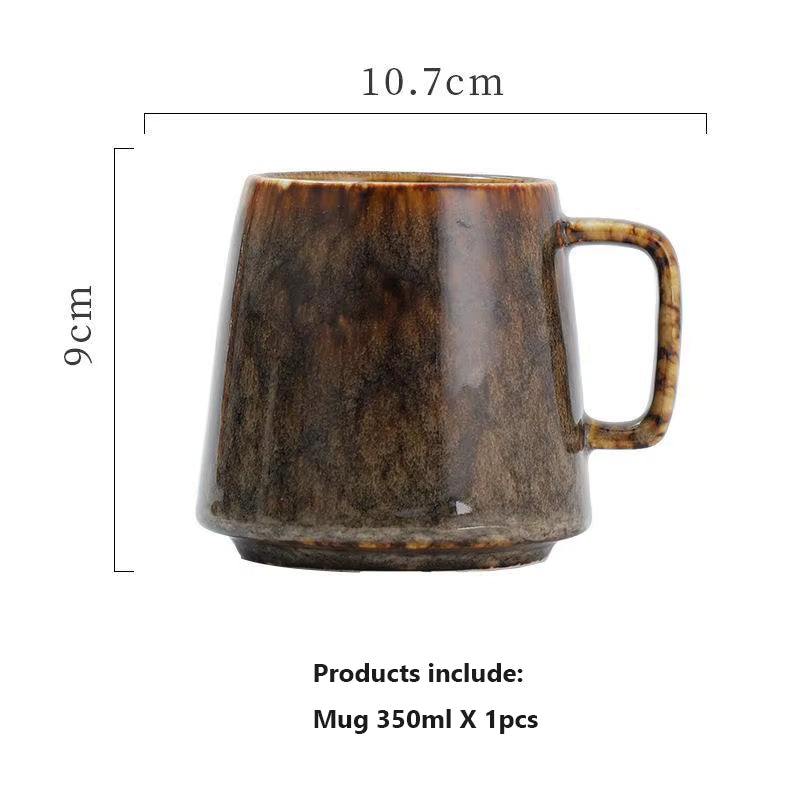 Wabi-Sabi Couple Mugs Ash-Glazed Tea Set