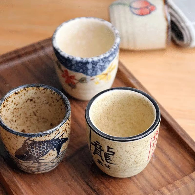 Antique White Ceramic Edo-Style Sake Set