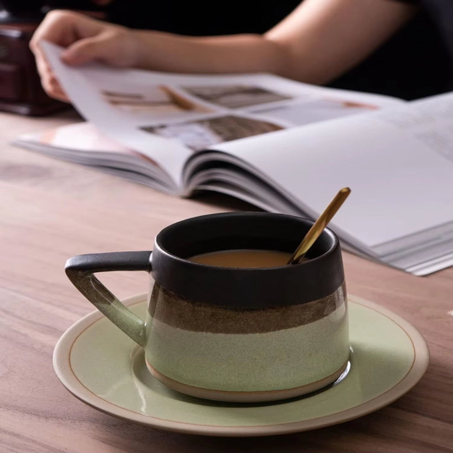 Galaxy Ceramic Rotating Mug & Saucer